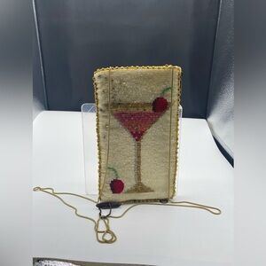 634 Mary Francis “ Martini” cream beaded bag preloved